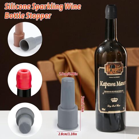 8 PCS Reusable Sparkling Wine Bottle Stopper, Double Sealed Silicone Wine Bottle Stoppers, Silicone Wine Stoppers for Wine Bottles to Keep Wine Champagne Fresh for Making Cellars Home Use in Kuwait