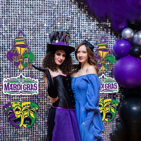 Mardi Gras Door Decorations,32*14In Carnival Hanging Banner Front Porch Signs Masquerade Mask Hat Hanger Outdoor Indoor Wall Window Paper Ornaments Party Favors Supplies For Home Birthday Street Decor in Saudi Arabia