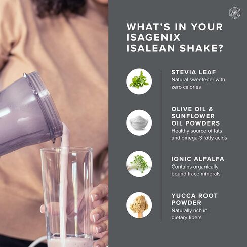 Isagenix IsaLean Shake - مخفوق البروتين البديل للوجبات يدعم الوزن الصحي ونمو العضلات - مسحوق البروتين المخصب بـ 23 فيتامين - الشوكولاتة الهولندية الكريمية، 30.1 أونصة (14 حصة) in Kuwait