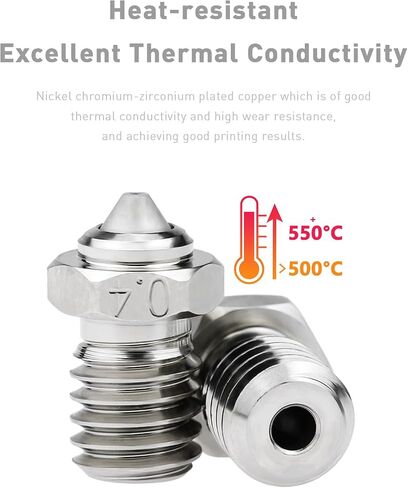 1 قطعة ترقية V6 فوهة ثنائية المعدن 0.4 مم نحاس مطلي بالصلب المقوى متوافق مع 1.75 مم Voron 2.4 V6 Hotend Prusa I3 MK3S Anycubic Kobra Go طباعة ثلاثية الأبعاد PEI PEEK أو ألياف الكربون (My 0.4) in Saudi Arabia