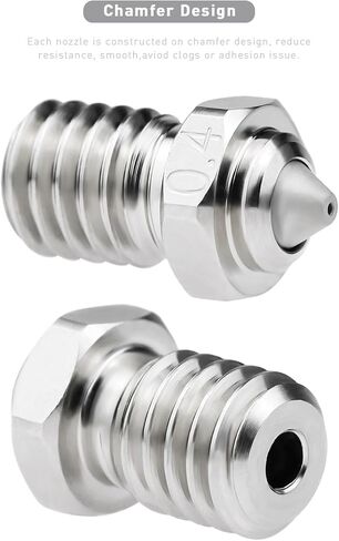 1 قطعة ترقية V6 فوهة ثنائية المعدن 0.4 مم نحاس مطلي بالصلب المقوى متوافق مع 1.75 مم Voron 2.4 V6 Hotend Prusa I3 MK3S Anycubic Kobra Go طباعة ثلاثية الأبعاد PEI PEEK أو ألياف الكربون (My 0.4) in Saudi Arabia