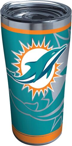 كوب Tervis ذو الجدران الثلاثية NFL Miami Dolphins المعزول يحافظ على المشروبات باردة وساخنة، 30oz - الفولاذ المقاوم للصدأ، Rush in Kuwait