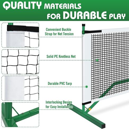 Pickleball Net, Pickleball Net For Driveway With Carrying Bag And Court Marker Tapes, 22ft Usapa Regulation Size Portable Pickleball Net, Steady Metal Frame For All-Weather Resistant Play In Backyards in Saudi Arabia