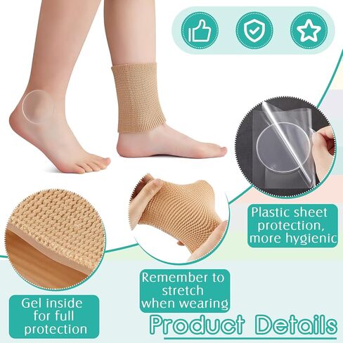 Sratte 4 Pcs Ankle Gel Sleeve Padded Socks Ankle Protector Gel Sleeve Socks Gel Pad Ankle Support Brace Pad Skateboard Accessories for Skating Riding Ankle Protection Foot Support Socks(Gourd) in Saudi Arabia