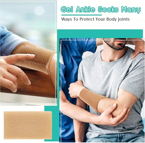 Sratte 4 Pcs Ankle Gel Sleeve Padded Socks Ankle Protector Gel Sleeve Socks Gel Pad Ankle Support Brace Pad Skateboard Accessories for Skating Riding Ankle Protection Foot Support Socks(Gourd) in Saudi Arabia
