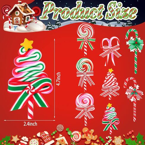8 Pieces Christmas Lollipop Ornaments Candy Peppermint Ornaments Xmas Candy Cane Decorations Decorative Hanging Ornaments with Ropes for Christmas Tree Candy Party Decor (Classic Style) in Saudi Arabia
