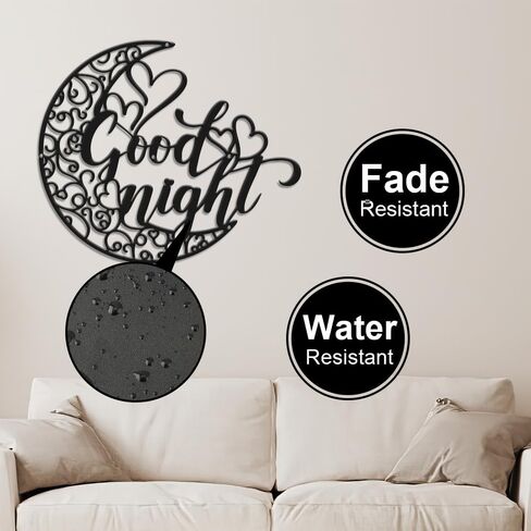 Moon Wall Decor, Wall Decor Living Room, Bedroom Wall Decor, Boho Wall Art Decor, Line Art Wall Decor, Quotes Wall Decor Metal, Bedroom Wall Art Decor Above Bed, Good Night Wall Decor 12 inches in Saudi Arabia