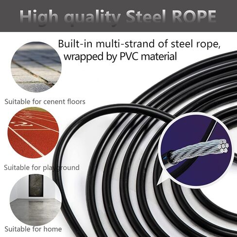 High Speed Jump Rope, 2Cables, Professional Fitness, Cardio Boxing Endurance Training Exercise Tangle-Free Adjustable Length Silicone Grip Design Weighted Jumping Rope Workout Home Gym Men Women Kids in Saudi Arabia