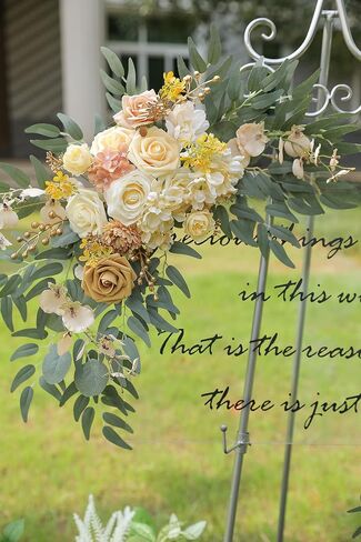 YYHUAWU Artificial Wedding Arch Flowers Swag Kit (Pack of 2) for DIY Fake Flower Arrangements Party Welcome Ceremony Sign and Reception Backdrop Floral Decoration (Blush Pink) in Saudi Arabia