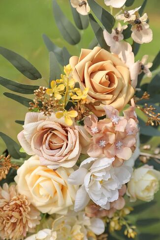 YYHUAWU Artificial Wedding Arch Flowers Swag Kit (Pack of 2) for DIY Fake Flower Arrangements Party Welcome Ceremony Sign and Reception Backdrop Floral Decoration (Blush Pink) in Saudi Arabia
