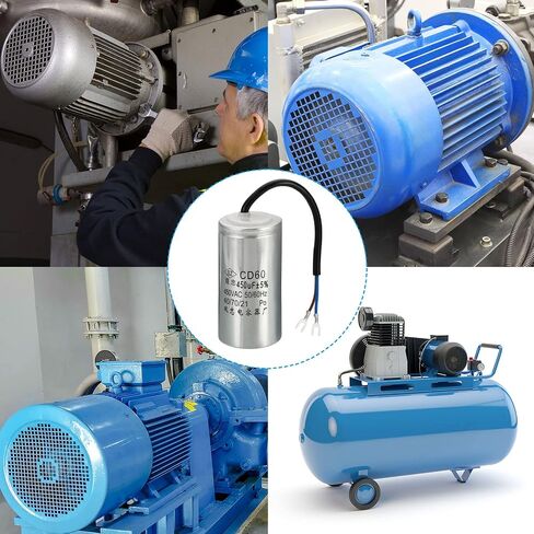 مكثف تشغيل PATIKIL CD60، 150 فائق التوهج 450VAC 2 سلكين 5% تسامح 50/60 هرتز مكثف بدء تشغيل المحرك لمحرك ضاغط الهواء يبدأ في التشغيل in Saudi Arabia
