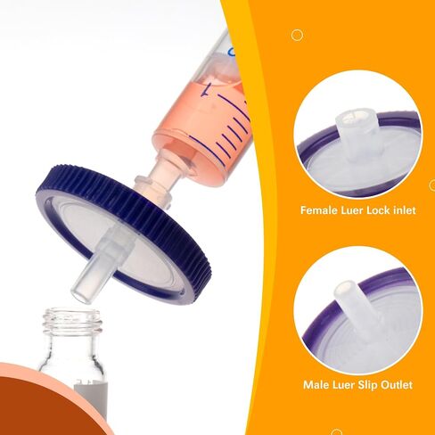 30 عبوة من فلاتر حقنة PVDF، فلاتر مختبرية محبة للماء بحجم مسام 0.45 ميكرومتر، ترشيح بقطر 25 مم، غير معقمة in Kuwait