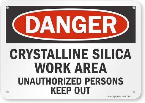 "Danger - Crystalline Silica Work Area, Keep Out" Sign By SmartSign | 7" x 10" Plastic in Saudi Arabia
