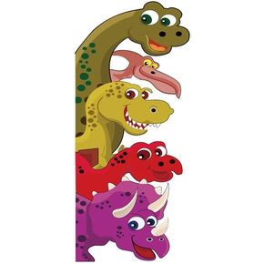 Dinosaurs Behind The Door Decals Dinosaur Wall Decals Peel & Stick Removable Stickers for Children Kids Bedroom Living Room Mural Wall Art