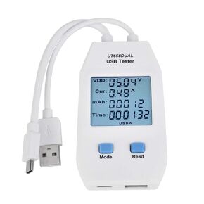 USB Meter, Digital LCD Display Voltmeter Ammeter Detector Power Tester Multimeter for Measuring Voltage, Current, Capacity, Energy, Resistance, Capacitance(UT658 Dual)