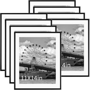 Wenqik 6 Pcs 16 x 24 Inches Poster Frames Black Picture Frame Tabletop Horizontal Vertical Gallery High Transparent Photo Frames for Wall Canvas Certificate Display