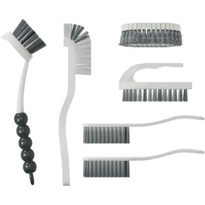 6 PCS Cleaning Brush, Scrub Brush Set for Kitchen and Bathroom Household Use with Various Brushes for Cleaning Dishes, Tiles, Corners and Floors Color Purple