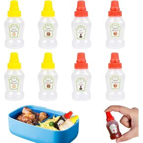 16 PCS Mini Ketchup Bottles, 25ml Condiment Squeeze Bottle, Plastic Squeeze Bottles for Sauces, Portable Small Squeeze Containers for Kids Picnic Honey Soy Sauce Salad Dressing