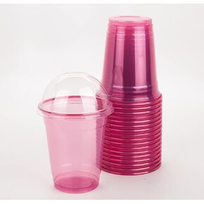 Golden Apple, color cups series 12oz 30sets Blue Plastic cups with Clear Dome lids No hole (30cups+30lids) BPA Free