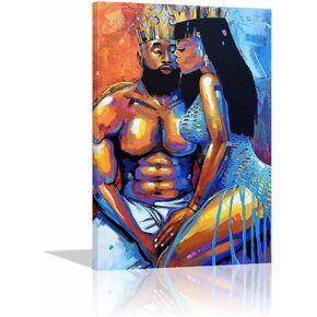 Black Aluminum Alloy Framed Black King And Queen Wall Art King And Queen Wall Decor Black Art Wall Decor Crown Wall Decor African American Abstract African American Art Painting