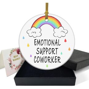 Retirement Gift for Men Women Retirement Farewell Ornament Keepsake Christmas Birthday Retirement Party Keepsake Present 3" Circle Ceramic Ornament with Gold Ribbon & Gift Box