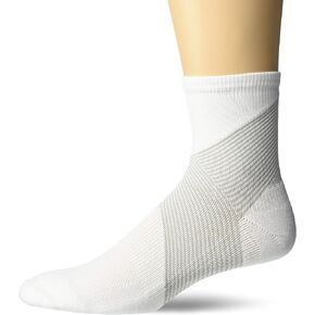 Vitalsox unisex adult Quarter Compression Running Socks, White, Large US