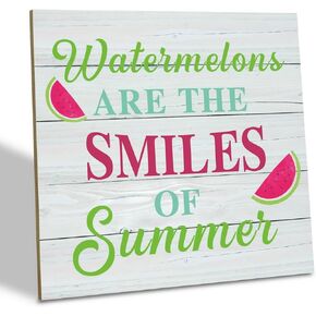 Watermelon Summer Wood Sign, Watermelons are the Smiles of Summer, Wood Plaque Table Art Sign, Primitive Summer Sign, Table Wall Decor, Decorative Wooden Table Sign, Home Farmhouse Summer Decor