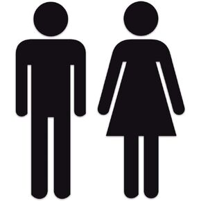 TRUSTY Men’s Room Women’s Room Decals for Bathrooms Restrooms Locker Rooms Bars Stores Businesses (8-inches H) Black