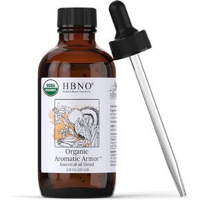 مزيج HBNO Organic Aromatic Armor™ (مقارنة باللصوص) - حجم اقتصادي 4 أونصة (120 مل) - مزيج من الزيوت العطرية الطبيعية - مثالي للتنظيف والعلاج بالروائح العطرية والأعمال اليدوية والصابون وموزع الروائح in Kuwait
