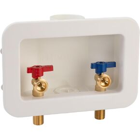 Washing Machine Outlet Box Sweat Thread with Hammer Arrestors and 2 inch Central Drain, 1/2 inch Thread, 1/2 inch Copper Sweat, Connection 3/4 inch Washing Machine Hoses