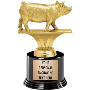 Crown Awards Pig Trophy, 7.25" Pig Trophy with 5 Lines of Free Engraving Prime