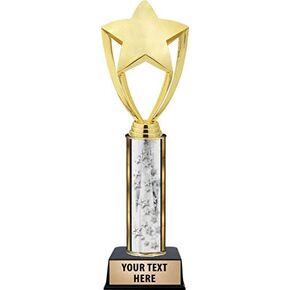 Crown Awards Shiny Gold Star Trophies, Personalized Shiny Gold Star Trophy with Custom Engraving Included Prime