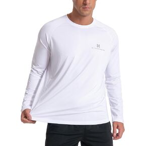 قمصان شمسية رجالية طويلة للطفح الجلدي UPF 50+ UV SPF حماية للسباحة والصيد والجري قمصان خفيفة الوزن وسريعة الجفاف in Kuwait