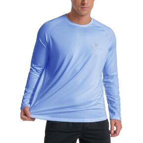 Men's Sun Shirts Long Rash Guard UPF 50+ UV SPF Protection Swim Fishing Running Shirts Lightweight Quick Dry