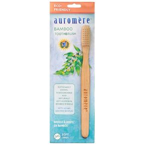 Auromere Bamboo Toothbrush - Eco Friendly, Vegan, Sustainably Grown, with Soft Bristles (1 Pack)