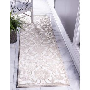 Unique Loom Rushmore Collection Area Rug - Taft (2' 6" x 13' 1" Runner, Snow White/ Beige)