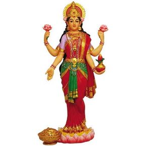 Hindu Hinduism Colorful Lakshmi Goddess Of Wealth Prosperity Statue Figurine Deity Of Beauty
