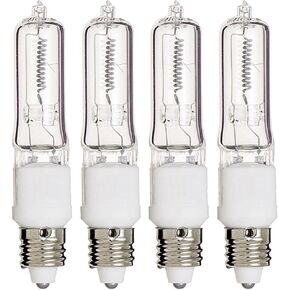KOR (4 Pack) Q150CL/MC - 150 Watt JD T4 E11 Mini Candelabra Base 120V Clear Light Bulbs