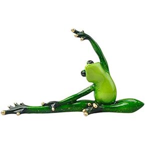 Frog Figurine 3D Yoga Frog Statue Funny Creative Desktop Ornament for Office Home Decoration