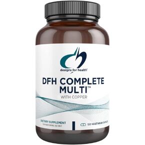 Designs for Health DFH Complete Multi with Copper - Comprehensive Multi Vitamin + Mineral Supplement with Folate, 1000 IU Vitamin D, Immune Support Vitamins - Multivitamin with No Iron (120 Capsules)