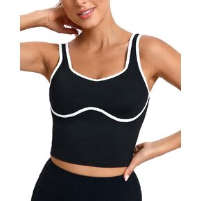 حمالات صدر رياضية للنساء من RUNNING GIRL، قمصان طويلة للتمارين الرياضية مبطنة مع حمالة صدر رياضية مبطنة على الرف