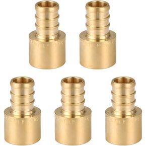 (عبوة من 20) محول عرق أنثى PEX مقاس 1/2 × 1/2 بوصة، محولات تركيب Pex نحاسية نحاسية، تركيبات سباكة أنابيب PEX Barb مقاومة للتآكل والإجهاد