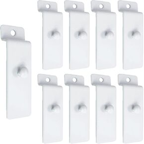 10PCS Metal Strip Plate Wall Practical Hanging Hooks Groove Plate Hooks Nail-Free Wall Hanging Hooks Traceless Display Shelf Frame Hooks Hanging Frames Pictures Photos Clocks Paintings White
