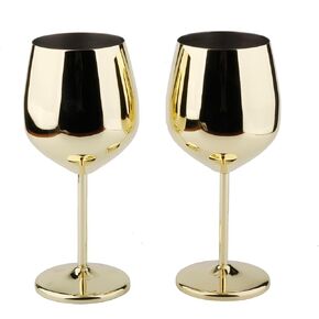 Arora Stainless Steel Wine Glass 18oz - Set of 2 Black - 3.6" D x 8.3" H (851036) in Saudi Arabia