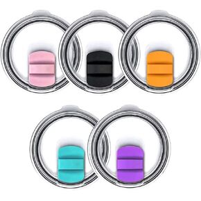 20oz Magnetic Tumbler Lid for YETI Rambler, Ozark Trail, and Old Style RTIC. Magnetic slider replacement, Magnetic Spill Proof Tumbler Cover included(5 Pack)