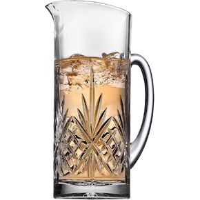 Godinger Beverage Pitcher Carafe, Cocktail Pitcher, Water Pitcher, Bar Mixing Pitcher Glass - Dublin Collection, 34oz