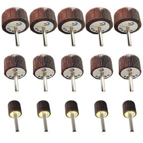 VERSAINSECT gh Performance 80# Assorted Mounted Flap Wheel with 1/4" Shank, Including [2"x1"x1/4" Grit 80(x5)], [1 1/2"x1"x1/4" Grit 80(x5)], and [1"x1"x1/4" Grit 80(x5)]