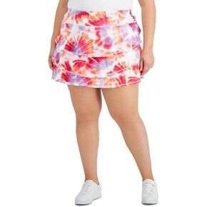Women's Tie Dyed Skort Orange Size 2X