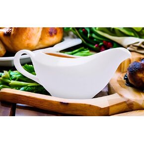 16 OZ Gravy Boat Thanksgiving Cute Ceramic Sauce Boat For Gravy and Creamer Server