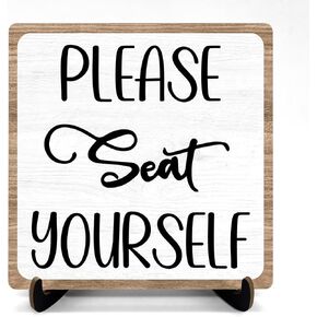Please Seat Yourself Bathroom Sign 5x5 Inch, Fun Bathroom Decor, Funny Bathroom Signs, Funny Farmhouse Bathroom Home Decor DMP02
